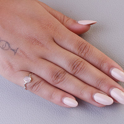 Anel de Prata com Quartzo Rosa - 66838