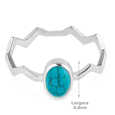 Anel de Prata com Turquesa - 66839
