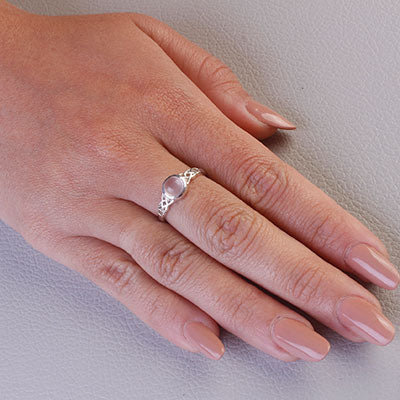 Anel de Prata com Quartzo Rosa - 66846