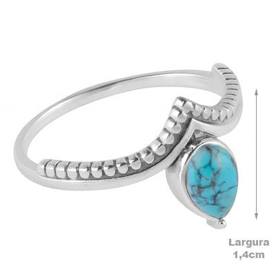 Anel de Prata com Turquesa - 66849