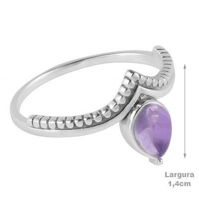 Anel de Prata com Ametista - 66854