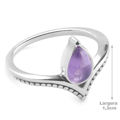 Anel de Prata com Ametista - 66854