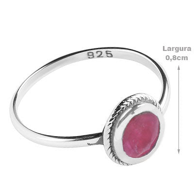 Anel de Prata com Rubi - 66857