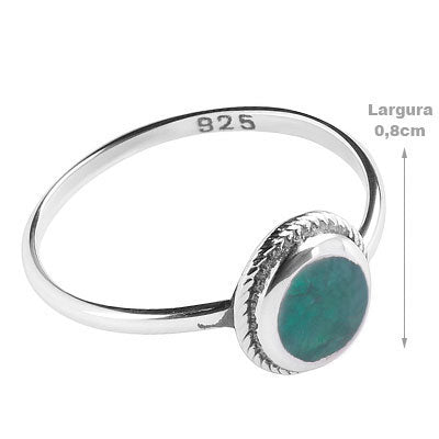 Anel de Prata com Esmeralda - 66858