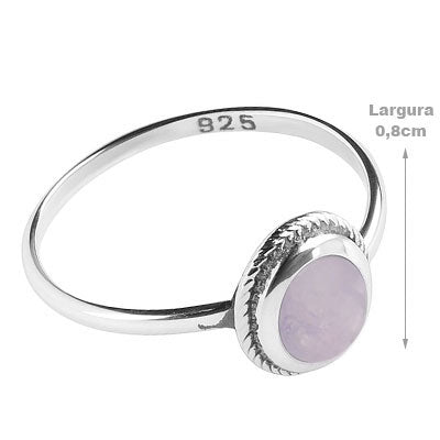 Anel de Prata com Quartzo Rosa - 66859