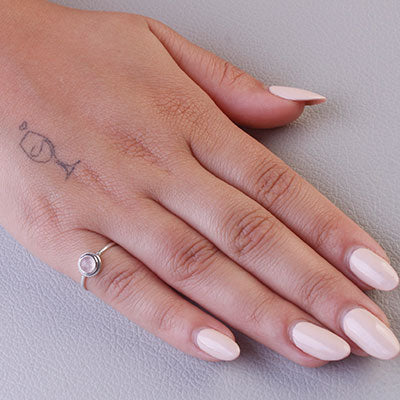 Anel de Prata com Quartzo Rosa - 66859