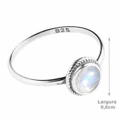 Anel de Prata com Pedra da Lua - 66860