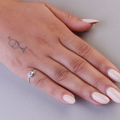 Anel de Prata com Pedra da Lua - 66860