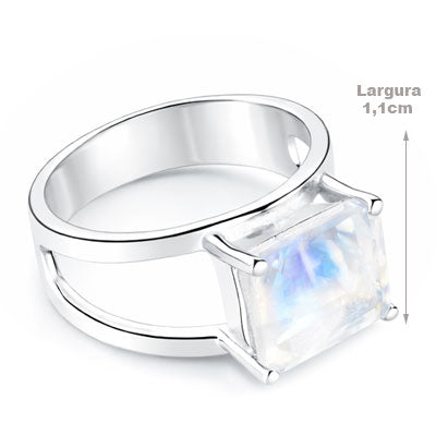 Anel de Prata com Pedra da Lua - 66862