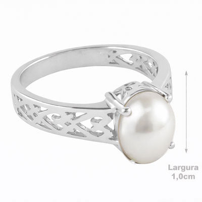 Anel de Prata com Pérola - 66874