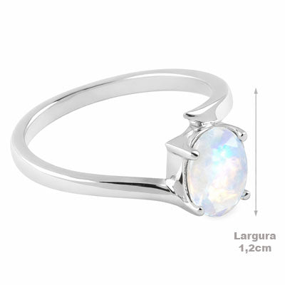 Anel de Prata com Pedra da Lua - 66886
