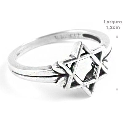 Anel de Prata Estrela de Davi - 66895