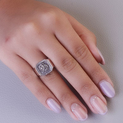 Anel de Prata Leão - 66896