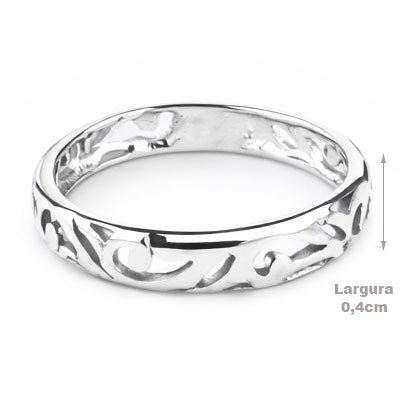 Anel de Prata Trabalhado - 66897