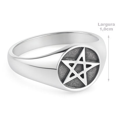 Anel de Prata Pentagrama - 66901