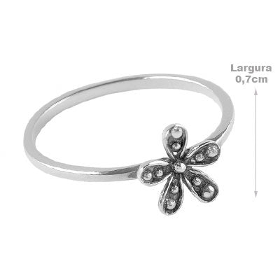 Anel de Prata Flor - 66903 - soprata