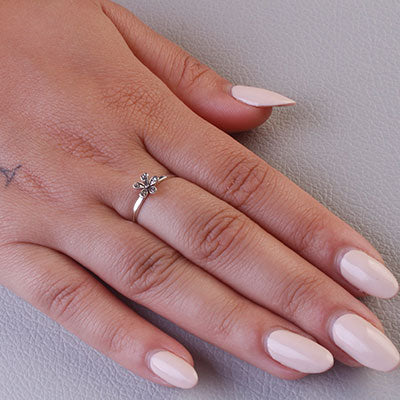 Anel de Prata Flor - 66903