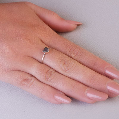 Anel de Prata Coração - 66904