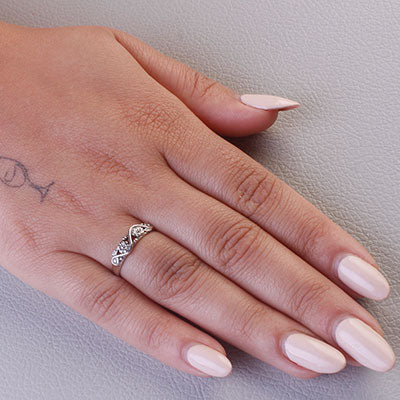 Anel de Prata Flores - 66905