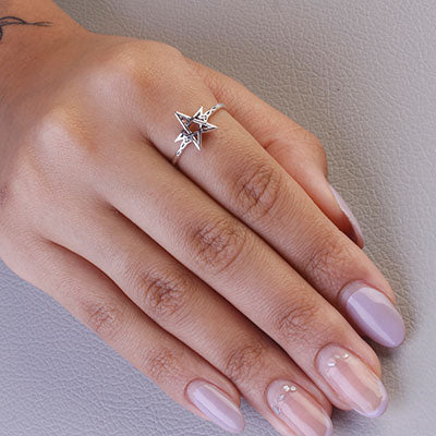 Anel de Prata Pentagrama - 66908