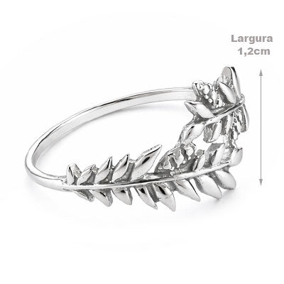 Anel de Prata Folha - 66936