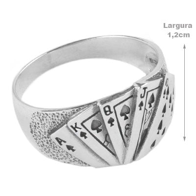 Anel de Prata Baralho - 66953