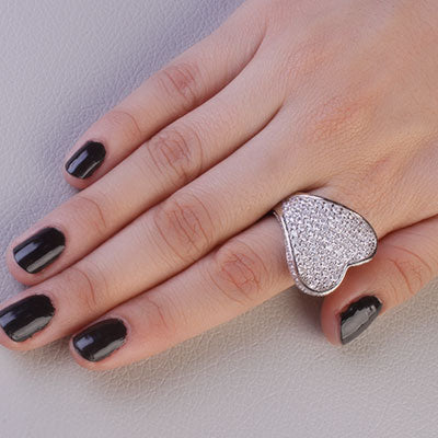 Anel de Prata Coração - 66954