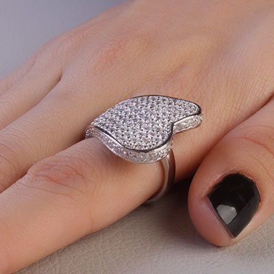 Anel de Prata Coração - 66954