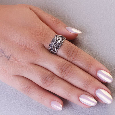 Anel de Prata Coruja - 66962
