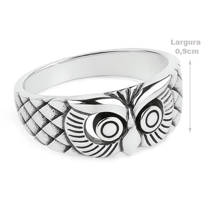 Anel de Prata Coruja - 66965