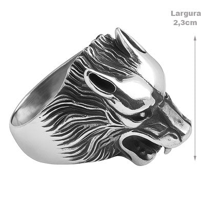 Anel de Prata Lobo - 66975