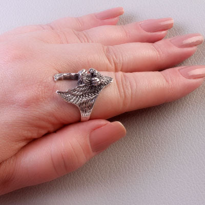Anel de Prata Águia - 66978