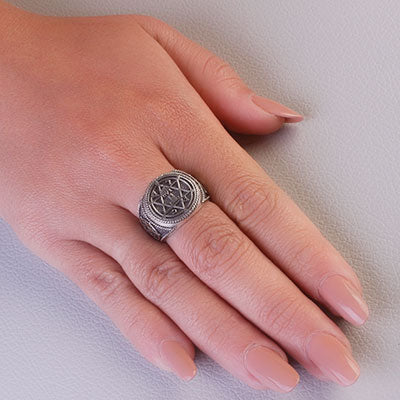 Anel de Prata Estrela de Davi - 66979