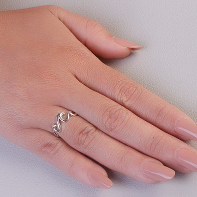 Anel de Prata Onda - 66981