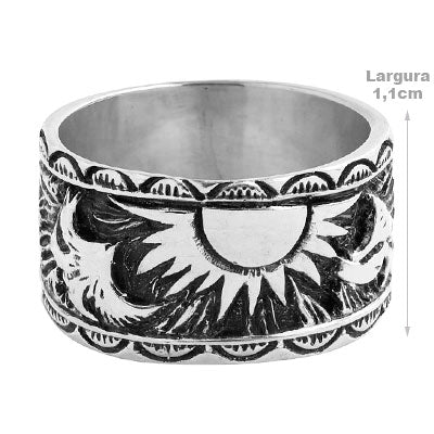 Anel de Prata Sol - 66987