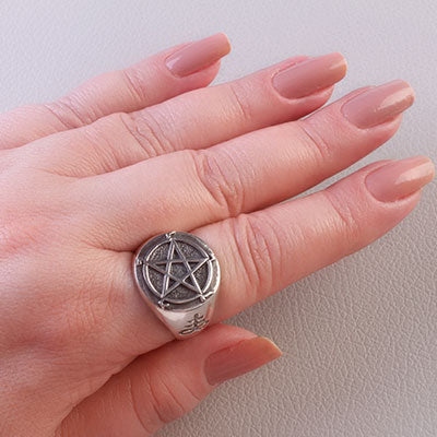 Anel de Prata Pentagrama - 67005
