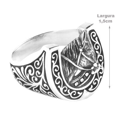 Anel de Prata Cavalo - 67007