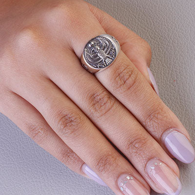 Anel de Prata Falcão - 67008