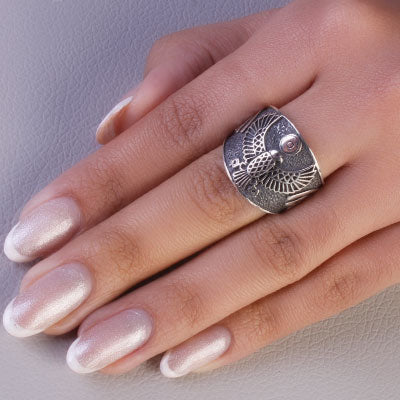 Anel de Prata Falcão - 67014