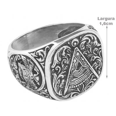 Anel de Prata Maçom - 67022