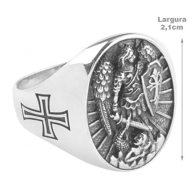 Anel de Prata São Rafael - 67025