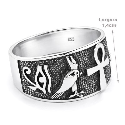 Anel de Prata Cruz Egípcia - 67027