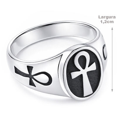 Anel de Prata Cruz Egípicia - 67041