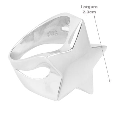 Anel de Prata Estrela - 67045