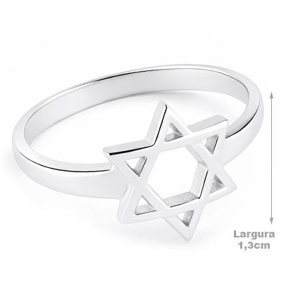 Anel de Prata Estrela de Davi - 67047