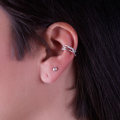 Piercing de Prata Pressão para Orelha - 67066