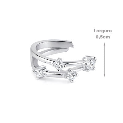 Piercing de Prata Pressão para Orelha - 67067