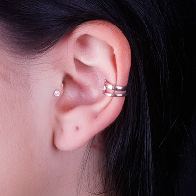 Piercing de Prata Pressão Para Orelha - 67077