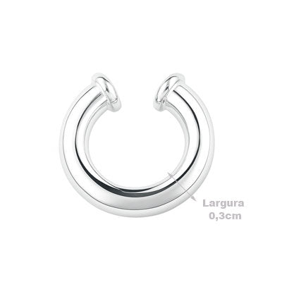 Piercing de Prata Pressão para Orelha - 67080