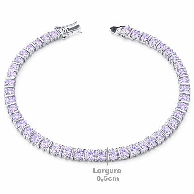 Pulseira de Prata com Zircônia - 67095